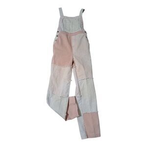 Urban Outfitters Women's Pink Peach Patchwork Dungarees Cottagecore Overalls XS
